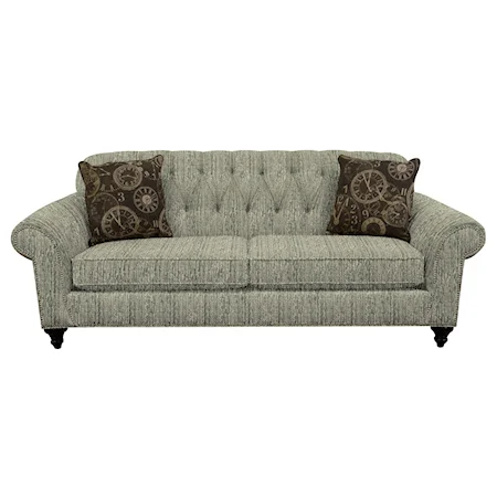 Sofa with Nailheads and Button Tufted Seat Back